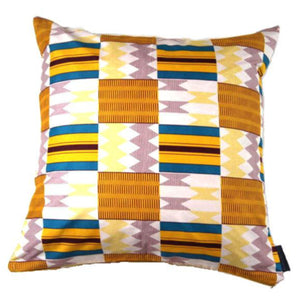 Ashanti - Orange and Yellow African Geometric Print Pillow Cover - 20x20