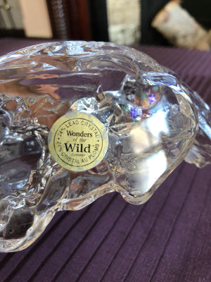 Princess House Lead Crystal Wonders of The Wild Wolf Sculpture