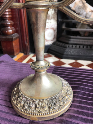 Vintage Solid Brass Candelabra Candle Holder
