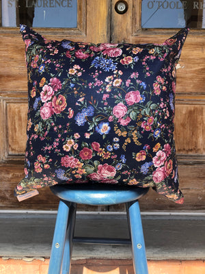 Priscilla - Blue Floral French Country Decorative Pillow Cover- 20x20 - Maa-Kal Boutique Canada