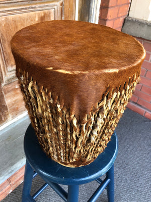 Vintage Cowhide African Drum