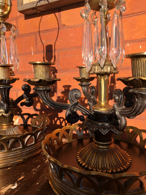 Vintage Lamps with 4 Candle Holders