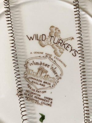 Wild Turkeys Dinner Plate - Windsor Ware JOHNSON BROS ENGLAND