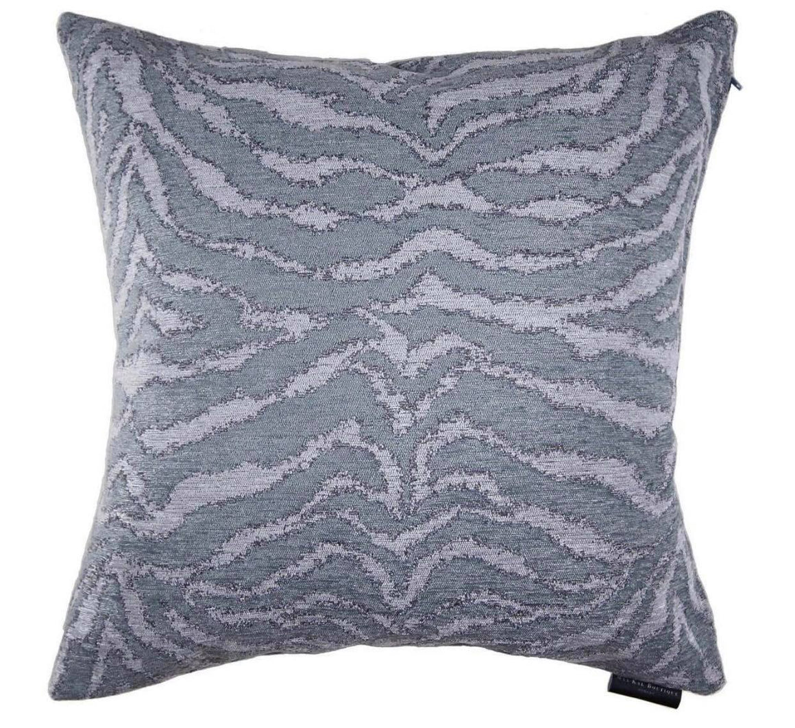 Enya - Blue Zebra Patterned Pillow Cover - 18x18 - 22x22
