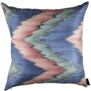 Pauline - Pink, Blue and Green Zig Zag Patterned Pillow Cover - 22x22