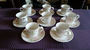 Set of 8 Royal Doulton Lambethware Fresh Flowers Regents Park LS 1054 Tea Cups and Saucers