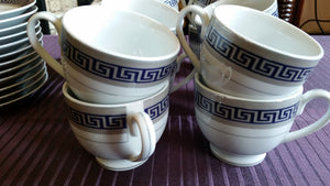 Set of 6 Vintage Deutschland Cuisine Santé International Tea Cups and Saucers