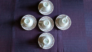 Set of 5 Vintage JLMENAU Graf Von Henneberg Porcelain Cups and Saucers