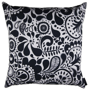 Micheline - Abstract White and Blue Pillow Cover - 22x22