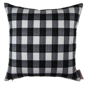 Abigail - Black and White Bancroft Plaid Pillow Cover- 18x18 - 20x20