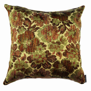 Agistata - Green and Brown Floral Pillow Covers - Set of 2 - 2 (20” X 20”) - Maa-Kal Boutique Canada