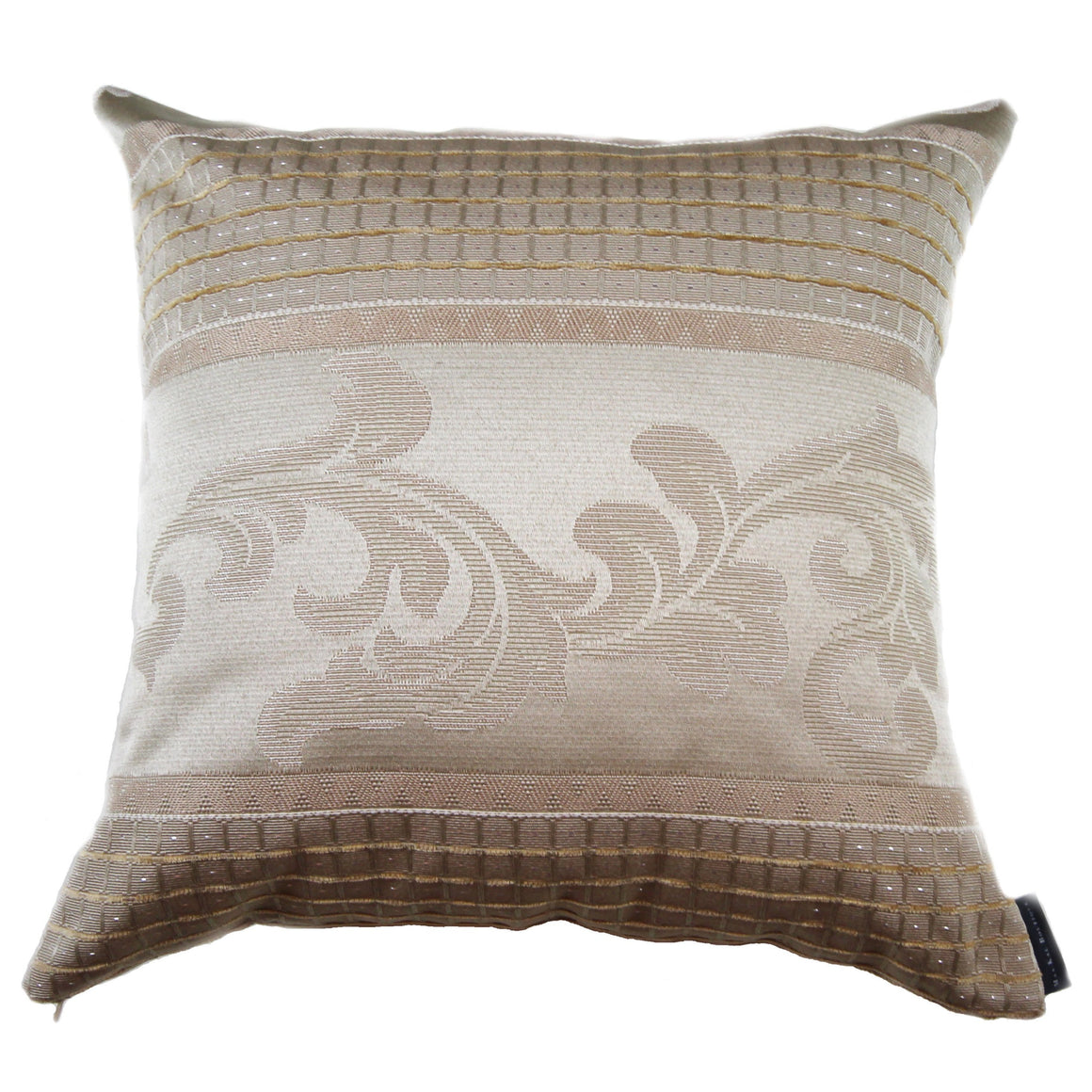 Altona - Light Beige Floral Pillow Cover - 19x19 - 20x20 - 22x22