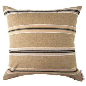 Aurora - Light Brown Striped African Mudcloth Pillow Cover - 20x20