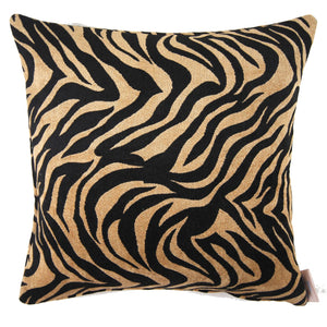 Albina - Beige Zebra Patterned Pillow Cover- 20x20 - Maa-Kal Boutique Canada