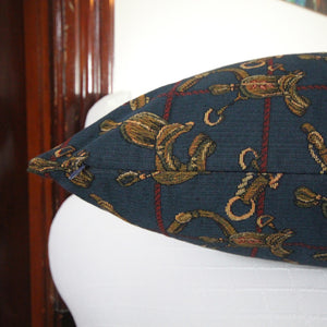 Zachary - Blue and Red Plaid with Yellow Saddles Print Pillow Cover - 20x20 - Maa-Kal Boutique Canada