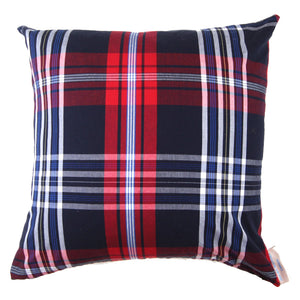 Angus - Blue and Red Plaid Pillow Cover - 18x18 - Maa-Kal Boutique Canada