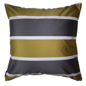 Marlyse - Green and Dark Grey Striped Pillow Cover - 24x24