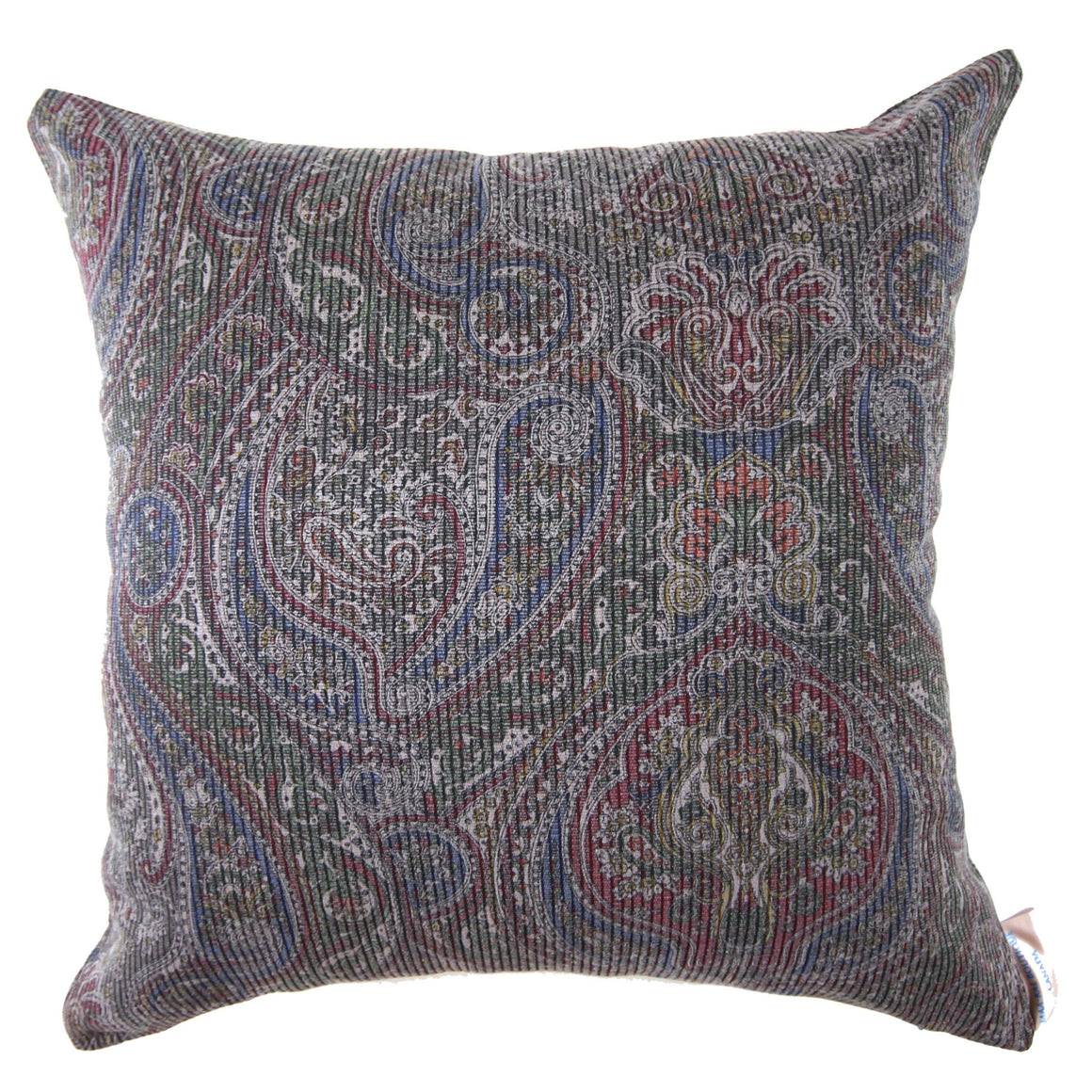 Victoria - Grey Paisley Patterned Pillow Cover - 20x20 - Maa-Kal Boutique Canada
