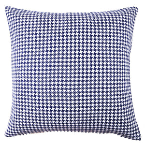 Annette - Blue and White Houndstooth Pillow Cover - 20x20 - Maa-Kal Boutique Canada