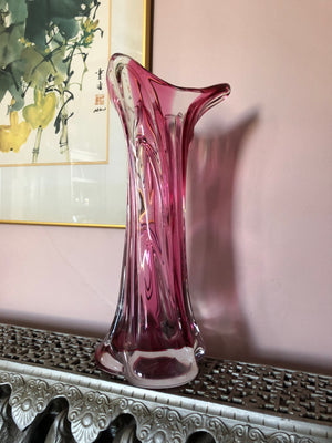 Pink Heavy Amethyst Crystal Vase