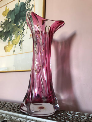 Pink Heavy Amethyst Crystal Vase