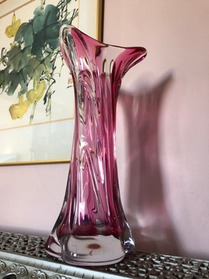 Pink Heavy Amethyst Crystal Vase