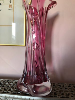 Pink Heavy Amethyst Crystal Vase