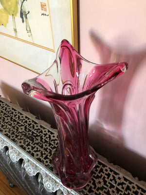 Pink Heavy Amethyst Crystal Vase