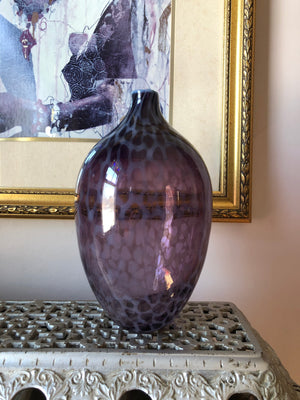 Purple Animal Print Purple Glass Vase