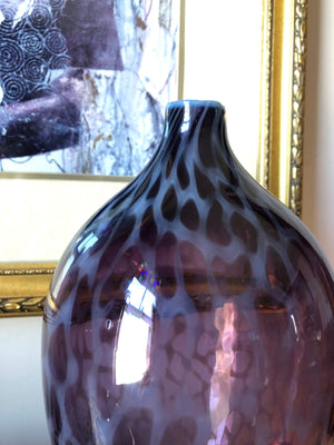 Purple Animal Print Purple Glass Vase