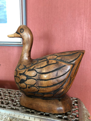Vintage Duck Wood Figurine