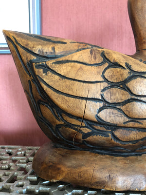 Vintage Duck Wood Figurine
