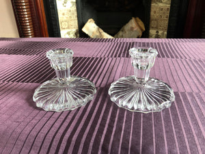 Clear Crystal Candle Holders