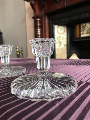 Clear Crystal Candle Holders