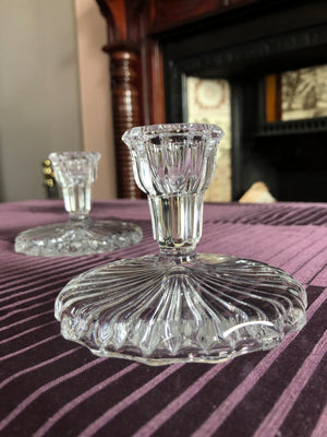 Clear Crystal Candle Holders