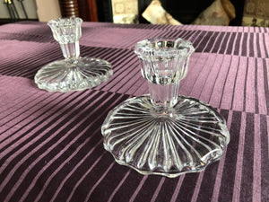 Clear Crystal Candle Holders