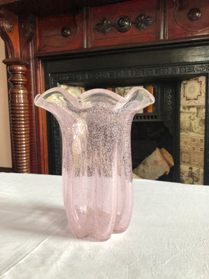 Vintage Pink Clear Vase