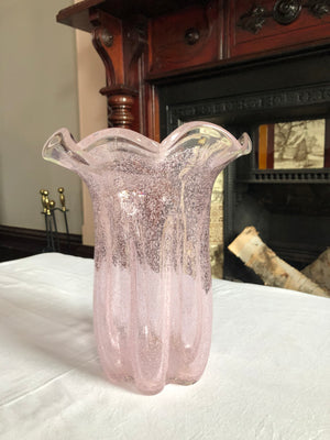 Vintage Pink Clear Vase