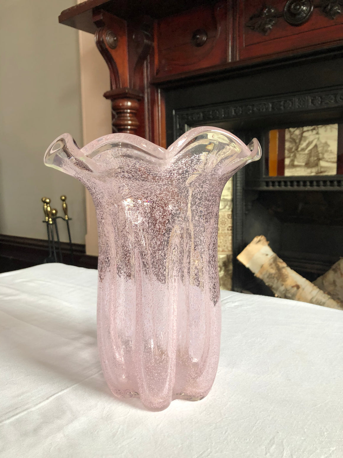 Vintage Pink Clear Vase