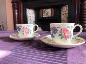 Set of 8 Staffordshire Tableware Chelsea Coffee Cups and Saucers