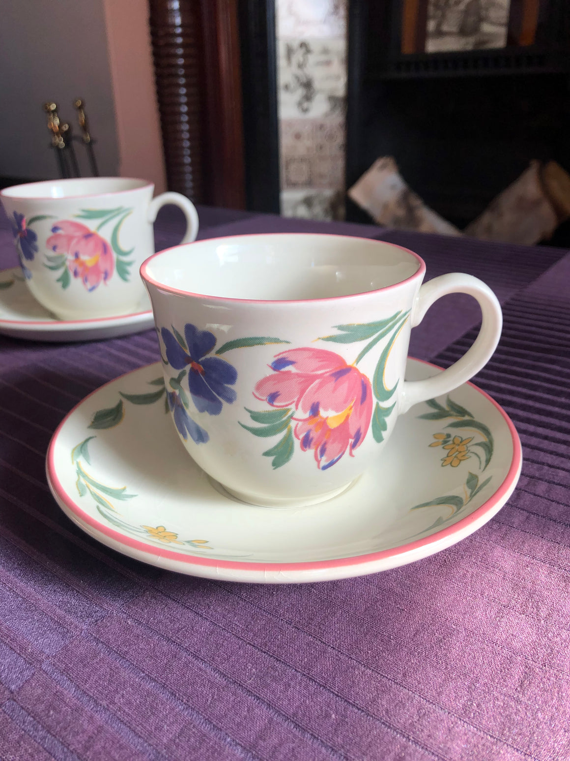 Set of 8 Staffordshire Tableware Chelsea Coffee Cups and Saucers