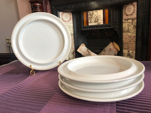 Set of 4 Steelite Itl England Ivory Rimmed Dinner Luncheon Fruit Dessert Plates