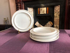 Set of 4 Steelite Itl England Ivory Rimmed Dinner Luncheon Fruit Dessert Plates