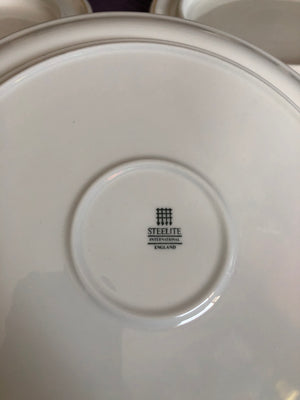 Set of 4 Steelite Itl England Ivory Rimmed Dinner Luncheon Fruit Dessert Plates