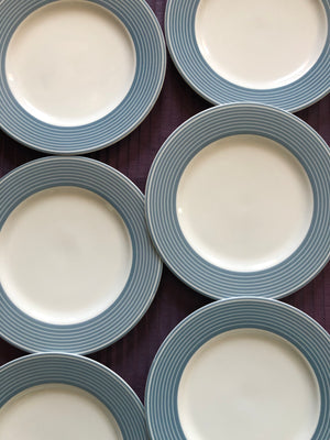 Set of 6 Fine Porcelain Royal Doulton Salad Plates ORBIT 2007