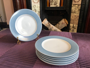 Set of 6 Fine Porcelain Royal Doulton Salad Plates ORBIT 2007