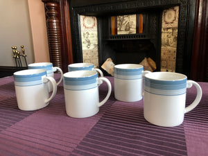 Set of 6 Fine Porcelain Royal Doulton Coffee Mugs ORBIT 2007