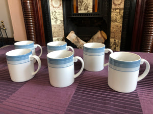 Set of 6 Fine Porcelain Royal Doulton Coffee Mugs ORBIT 2007