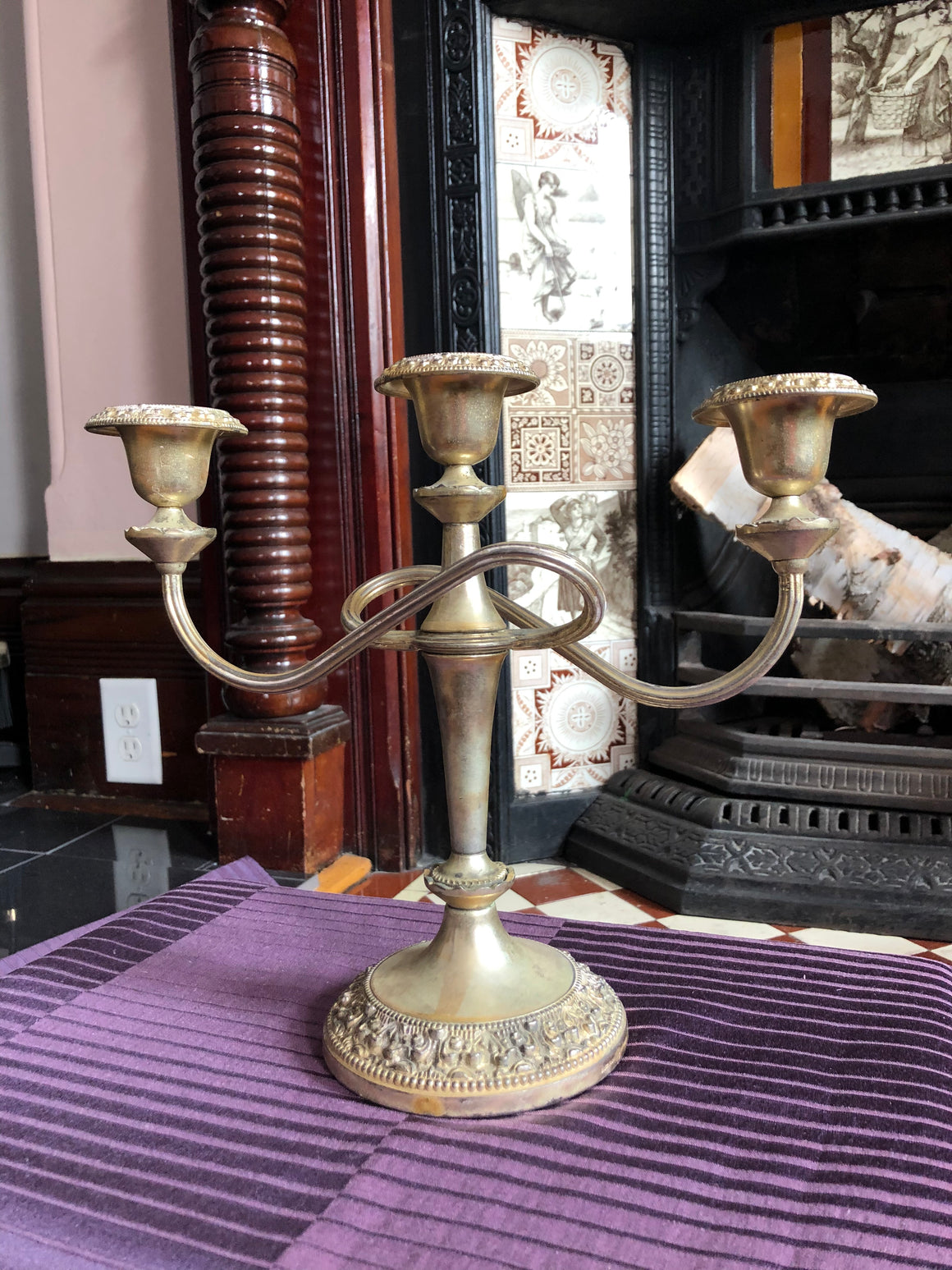 Vintage Solid Brass Candelabra Candle Holder