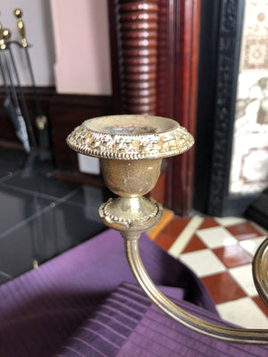 Vintage Solid Brass Candelabra Candle Holder